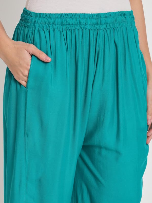 RAMA Green Palazzo Trousers - Image 4