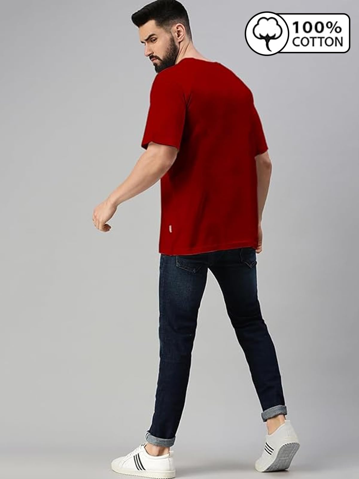 Veirdo Maroon T-Shirt for Men - Cotton - Image 5