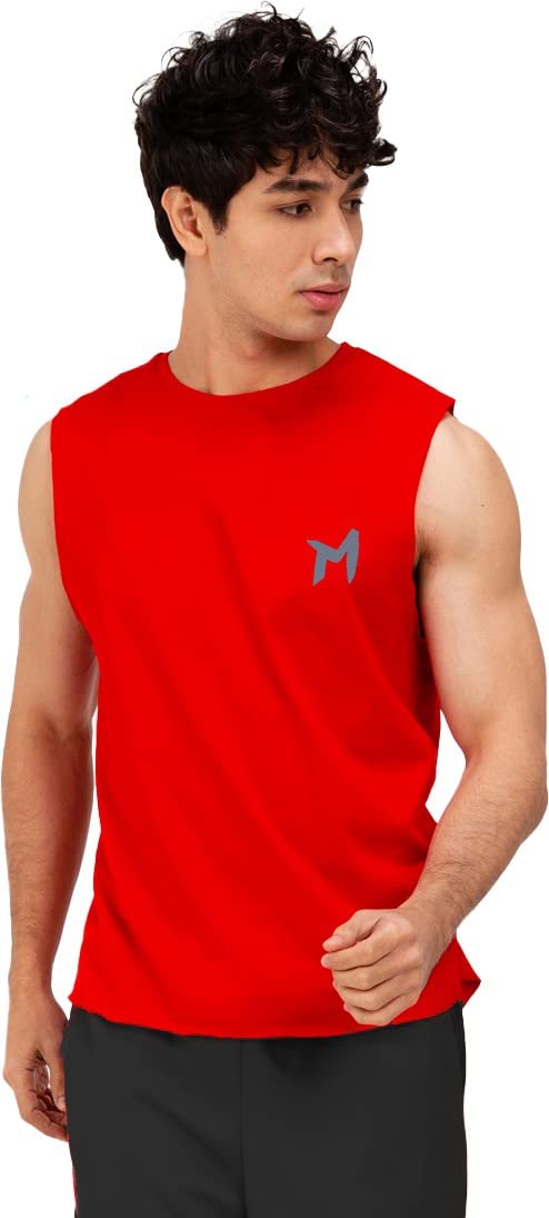 Mebadass Mens Solid Sleeveless Cotton Vest - Image 5