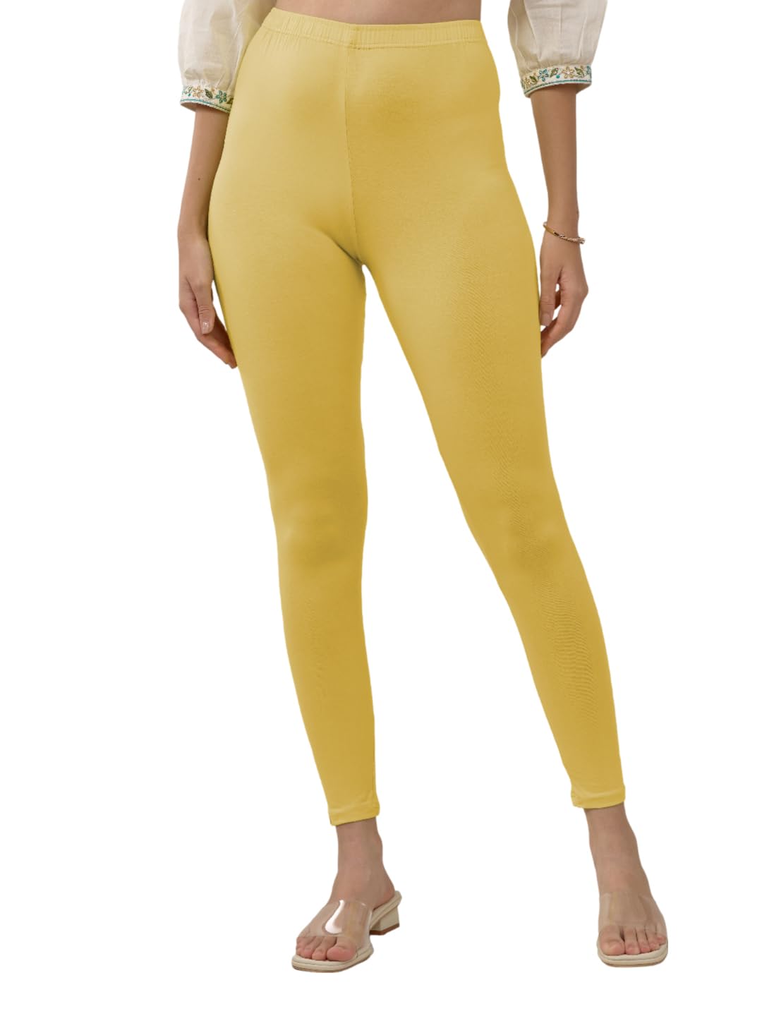 Lyra Women Solid Cotton Ankle Length Leggings