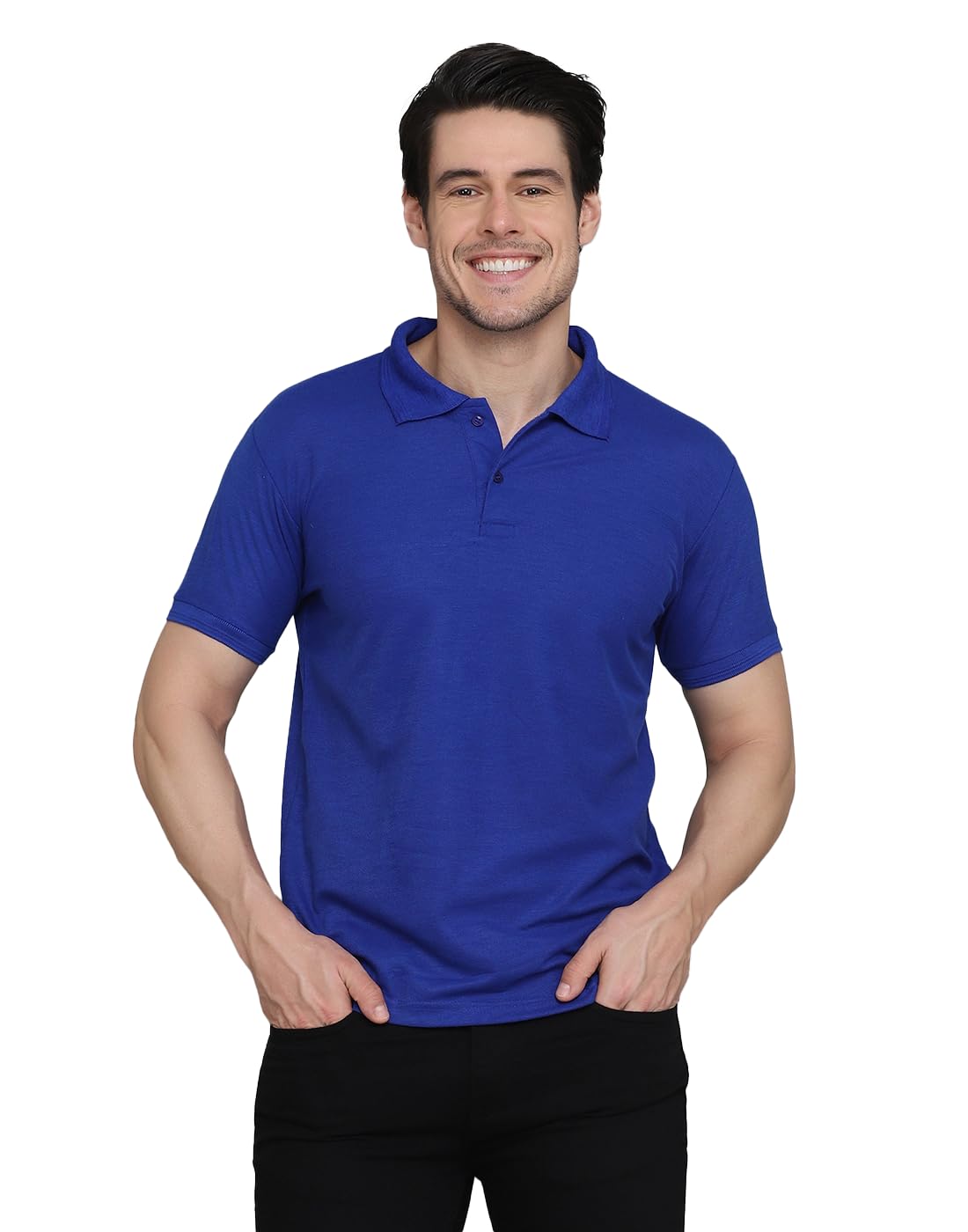 INKKR Men Polo Neck T-Shirt - Royal