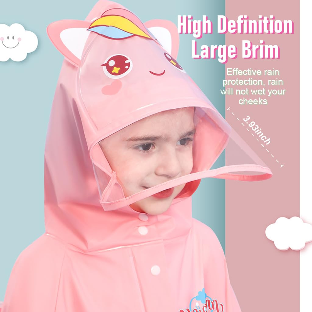 SNOWIE Kids Hooded Raincoat - Unicorn Print - Image 3