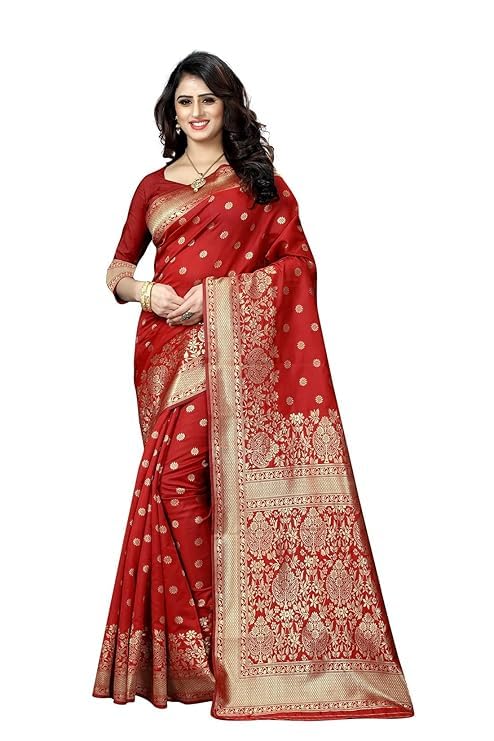 Kanjivaram Silk Saree - Red - Image 5