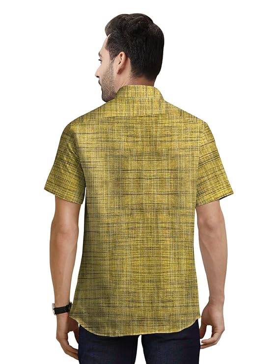 Parrot Khadi Cotton Shirt for Men - Green Striped - Image 2