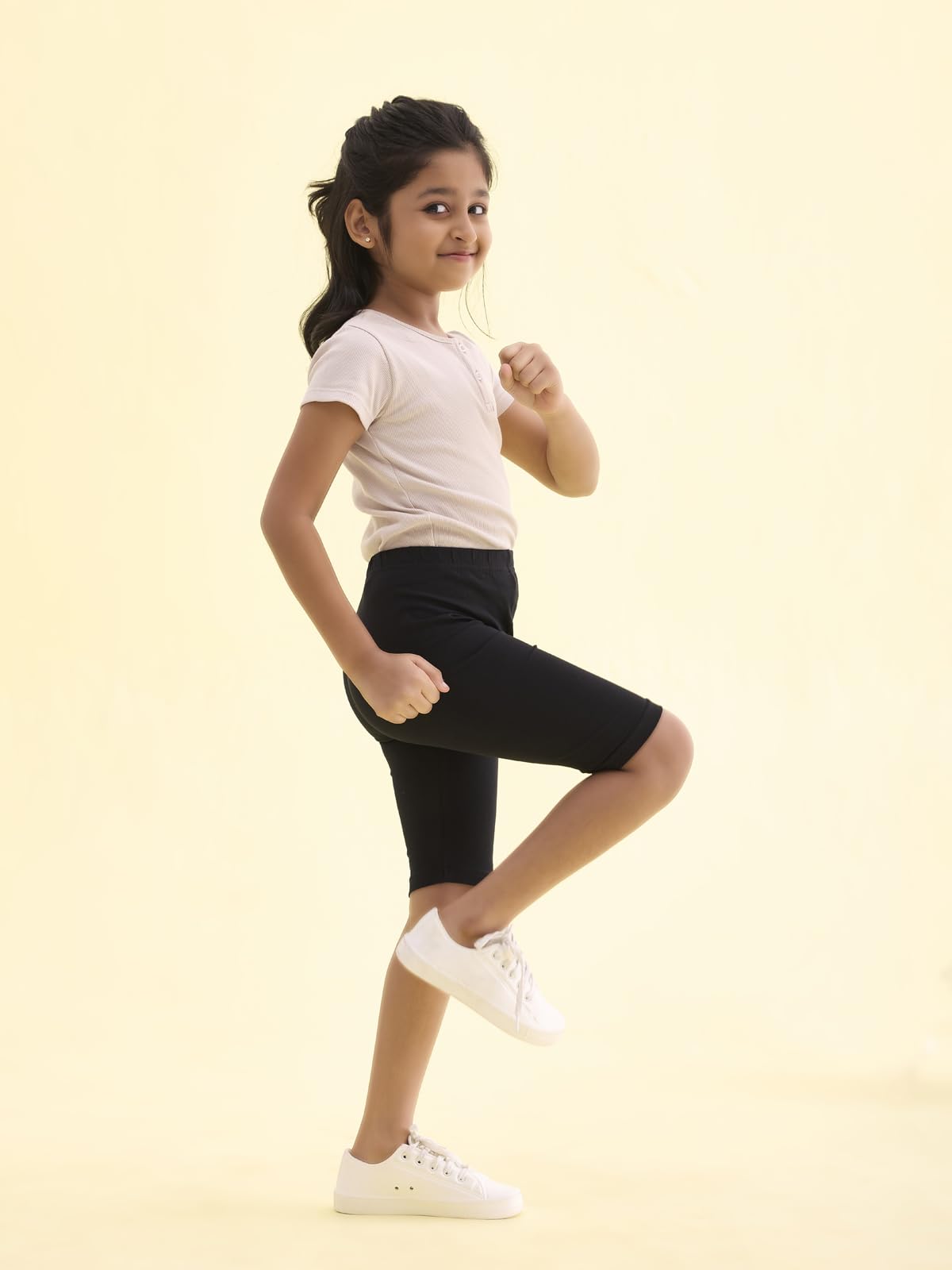 GO COLORS Girls Cycling Shorts - Black - Image 2