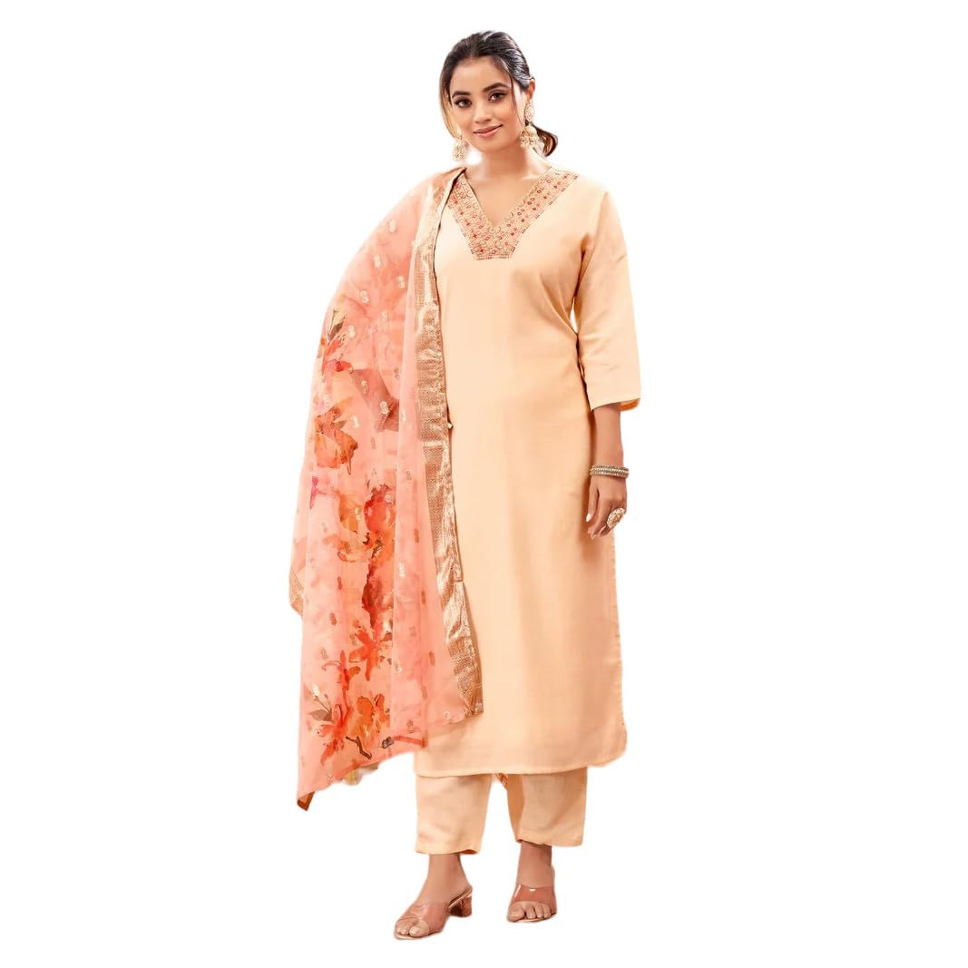 SHIENZY Women's Kurta & Pant with Dupatta - Brown