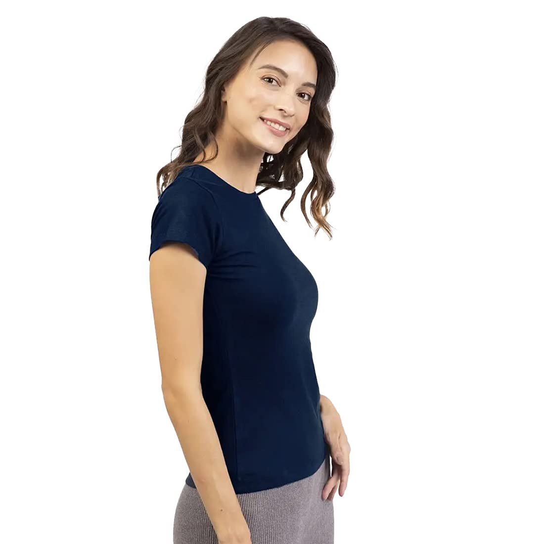 Bewakoof Women's Blue Slim Fit T-Shirt - Image 2