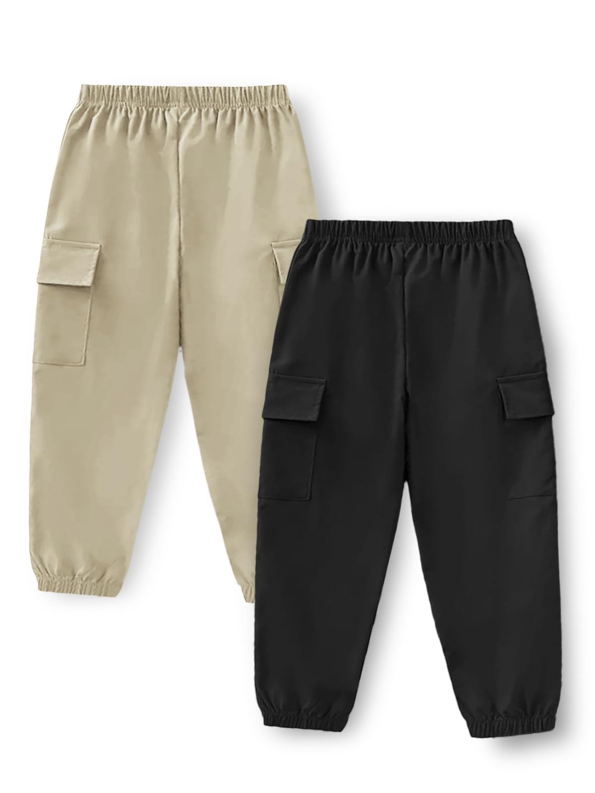Trampoline Kids Joggers - Black & Beige