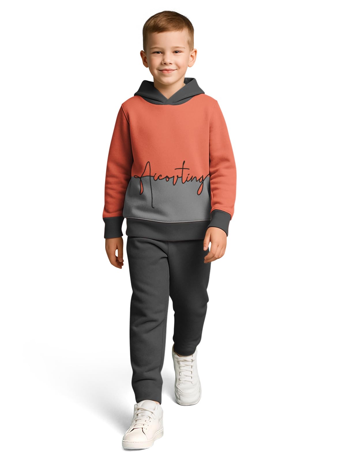 HELLCAT Boys Co-ords Set - Orange Grey