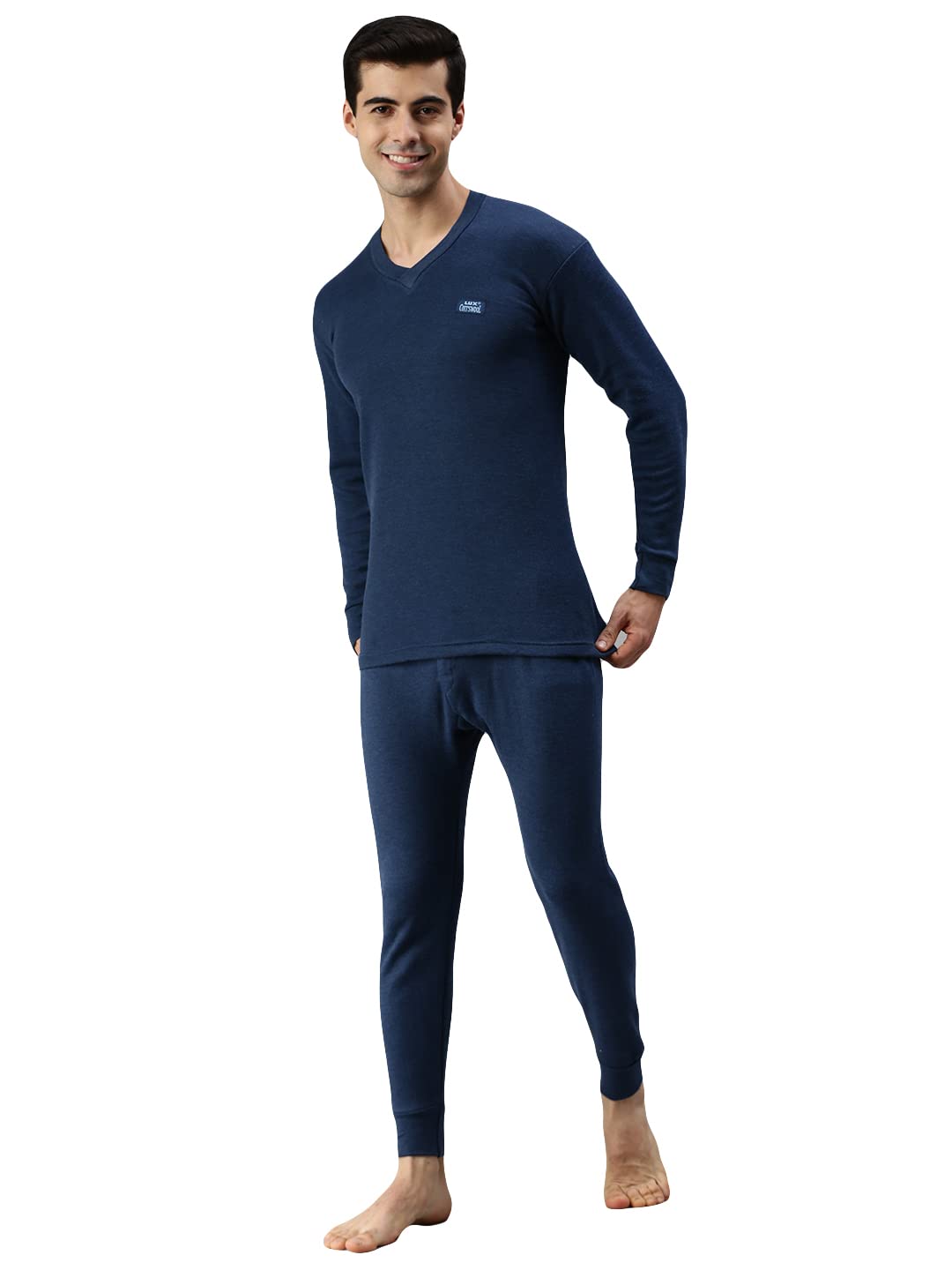 Lux Cottswool Men's Cotton Thermal Set - Blue