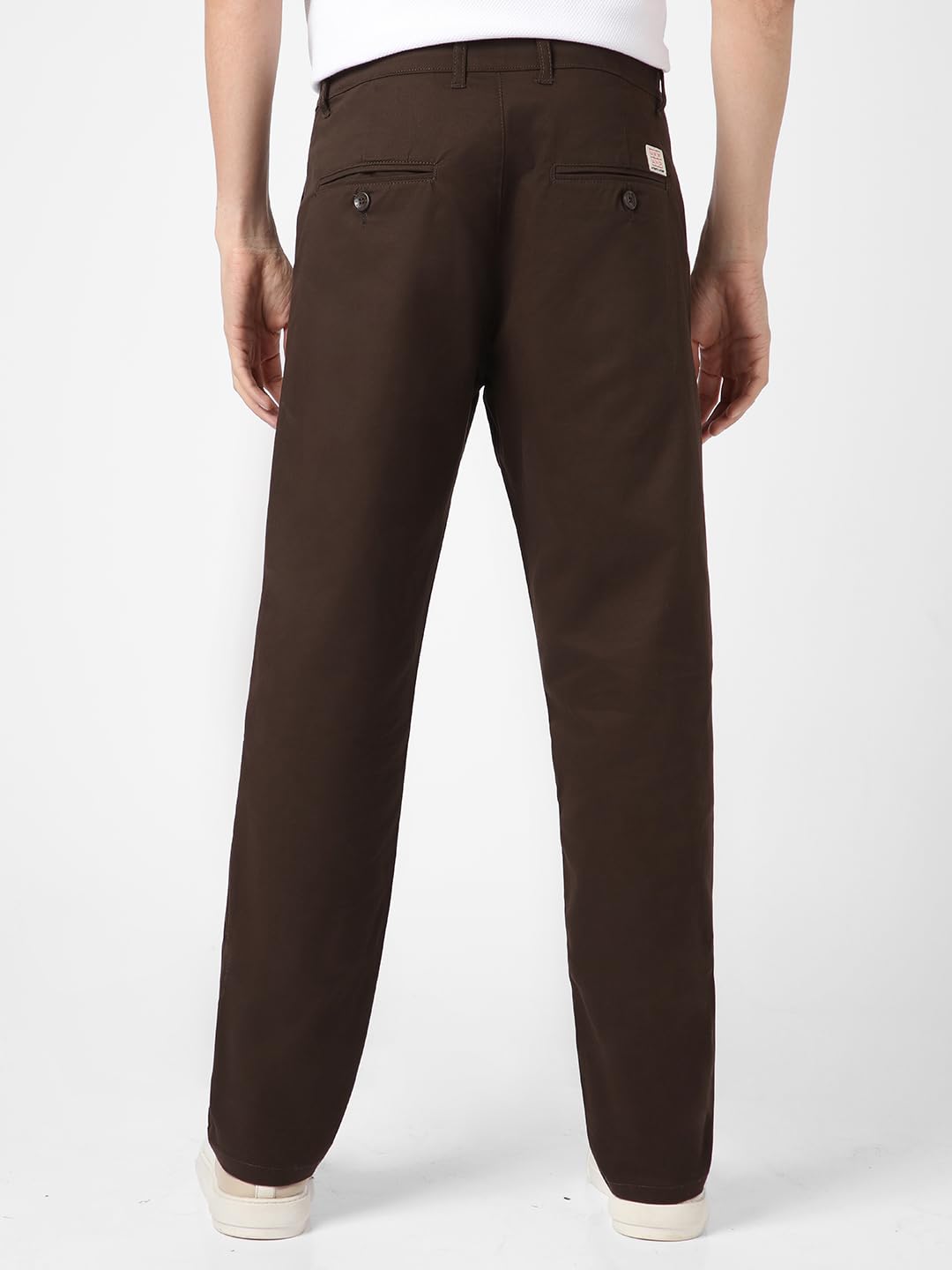 Urbano Men's Chocolate Brown Stretch Chinos - Image 4