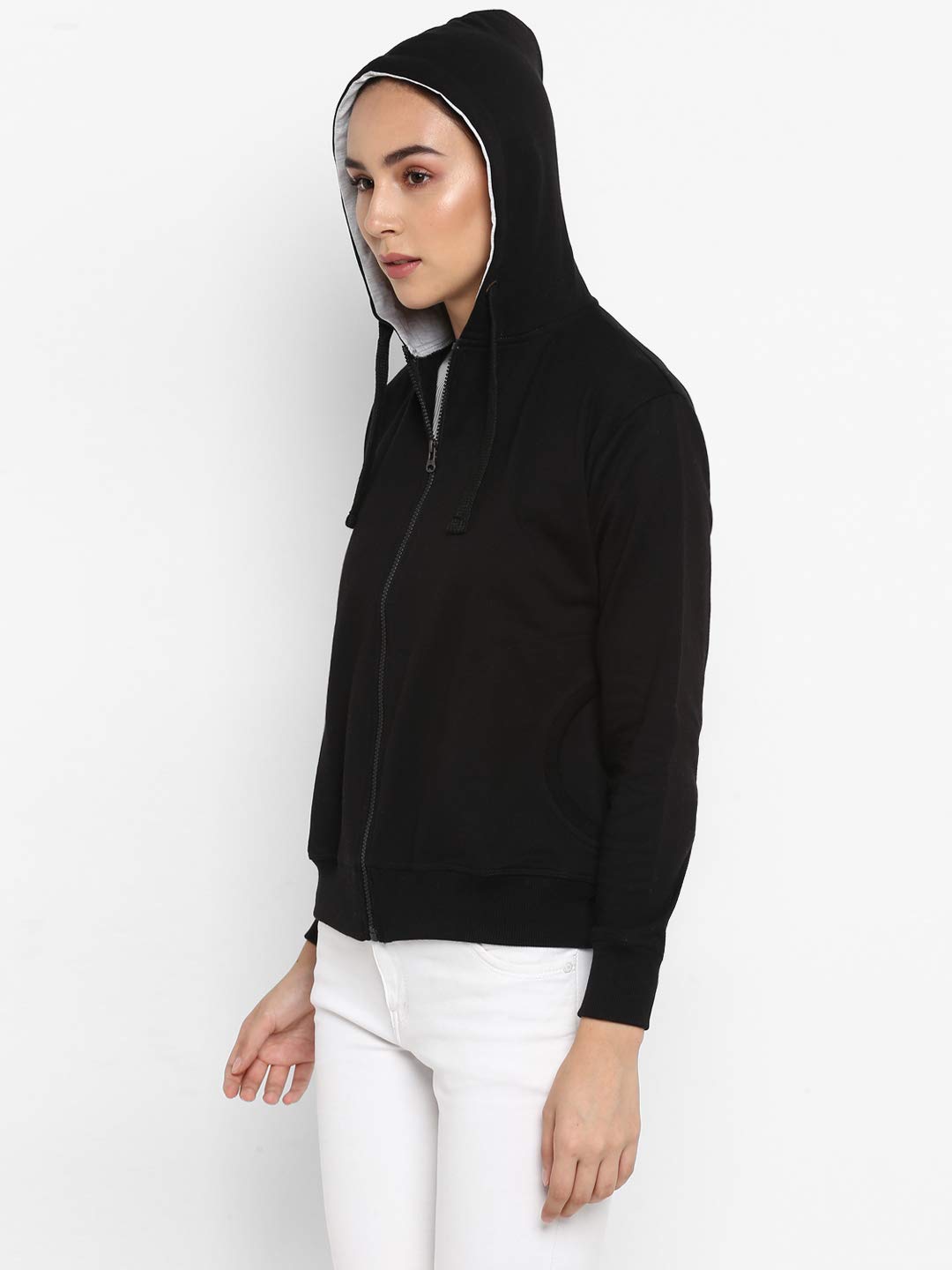 Alan Jones Women's Black Zipper Hoodie Sweatshirt - Image 2