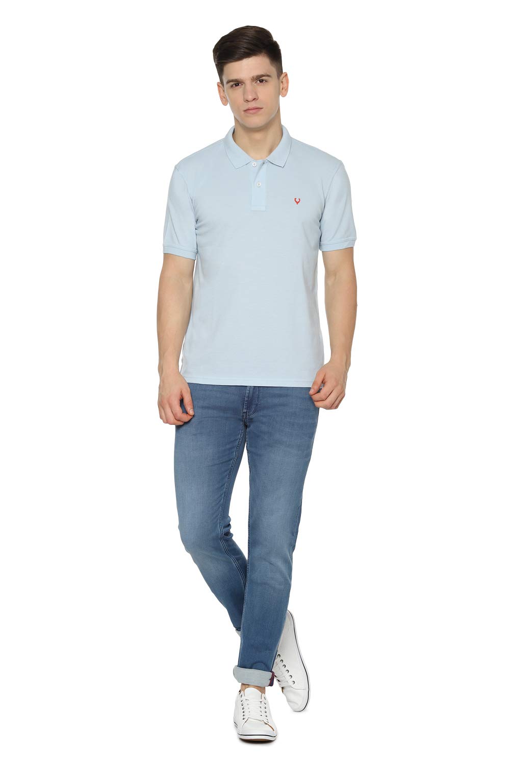 Allen Solly Men Polo T-Shirt - Sky Melange - Image 5