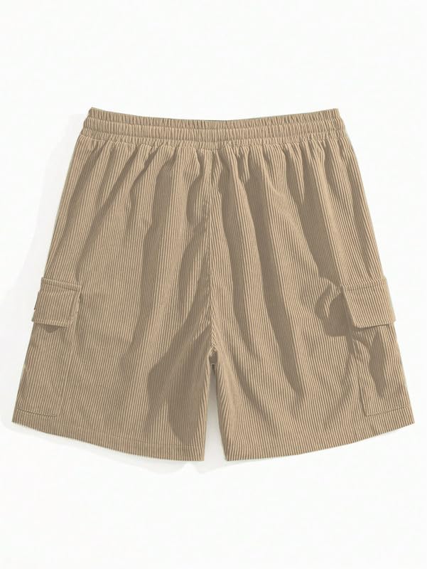 SMOWKLY Men's Ribbed Cargo Shorts - Image 5