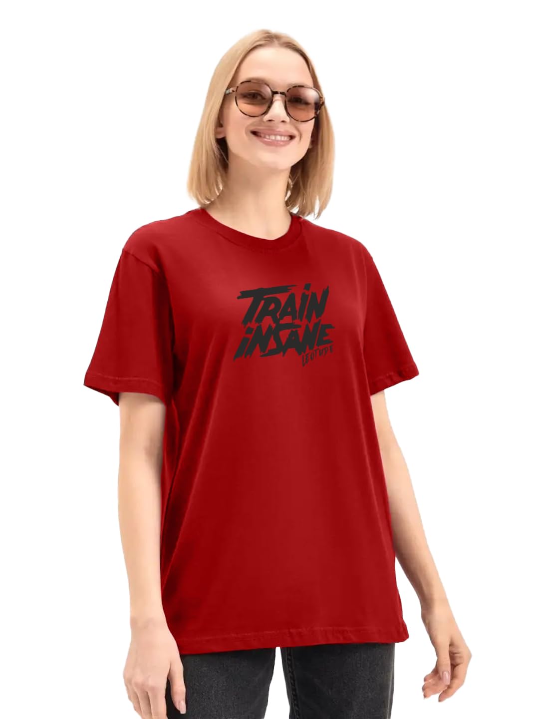 LEOTUDE Women's Half Sleeve Boyfriend Shirt - Red - Image 3