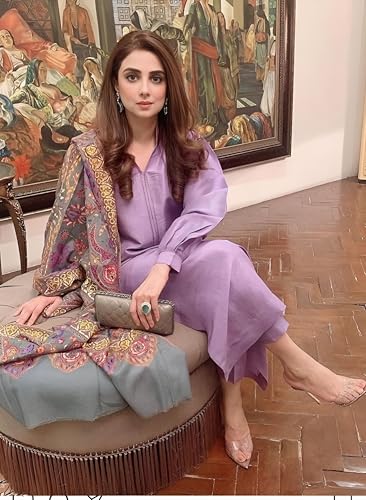 ANNI Women's Rayon Kurta with Pant & Dupatta - Purple - Image 2