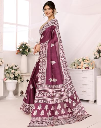 Yashika Art Silk Saree - Purple - Image 3