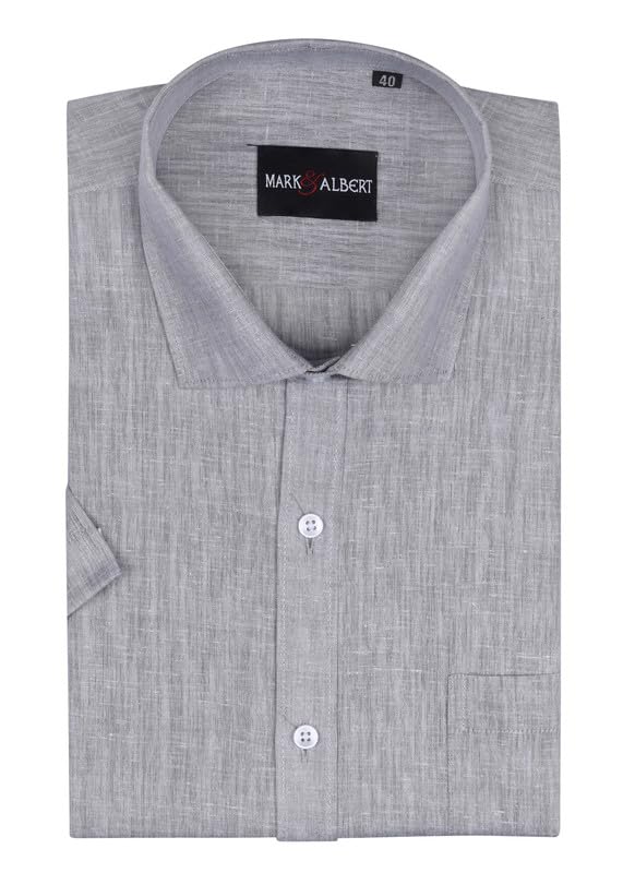 MARK & ALBERT Men's White Slim Fit Shirt