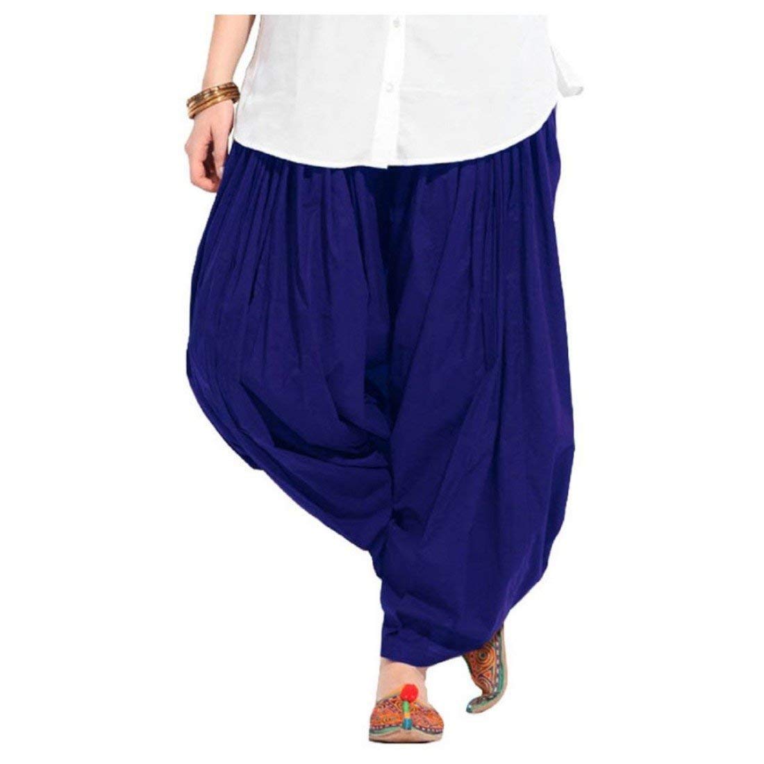 Prabha Women Loosefit Cotton Patiyala Pant - Blue