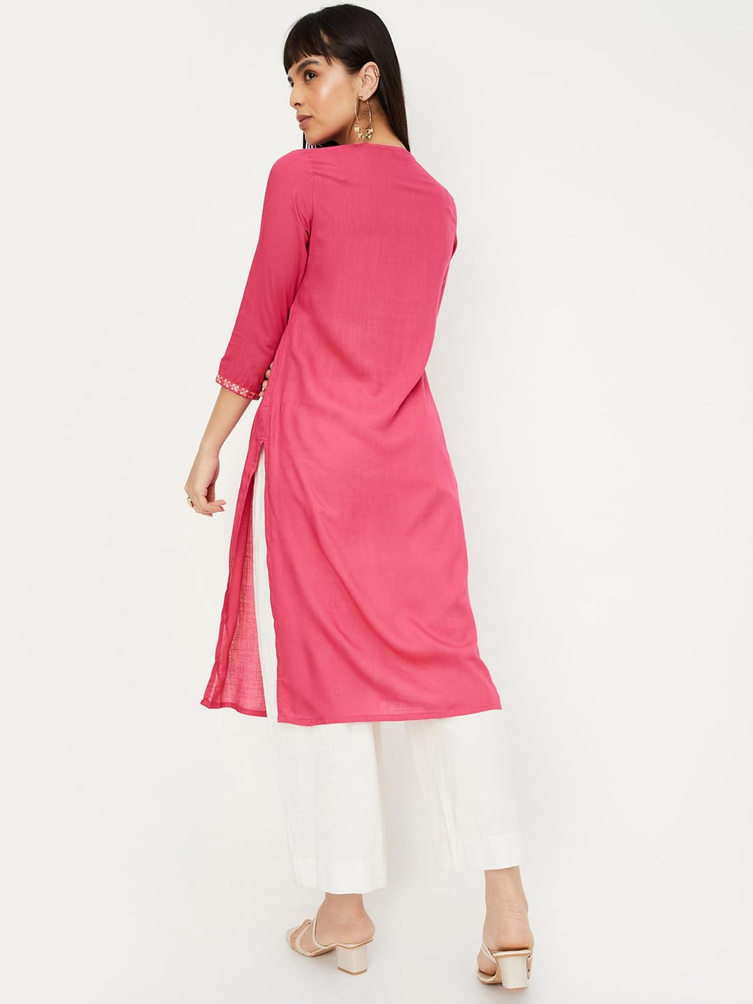 Max Women Rayon Kurta - Pink - Image 2