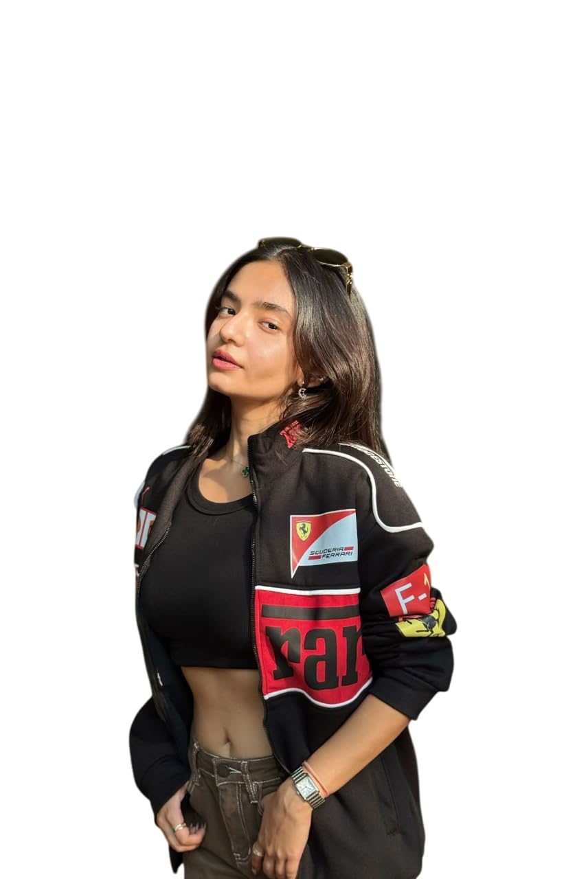 EXOTIX Racing Jacket for Women - Black F1 Vintage