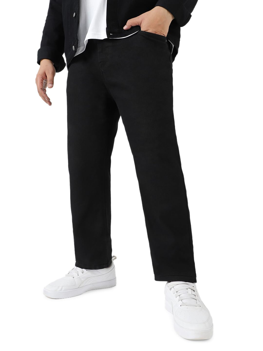 Urbano Plus Men's Black Stretchable Jeans