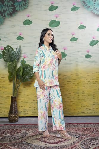 GRECIILOOKS Blue Rayon Kurta Set for Women - Image 3