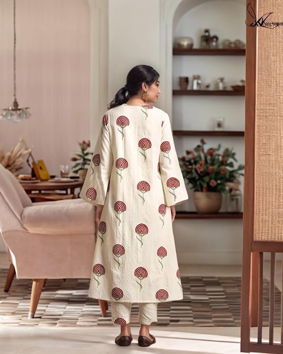 ANNI DESIGNER Maroon Viscose Kurta Pant Set for Women - Image 2