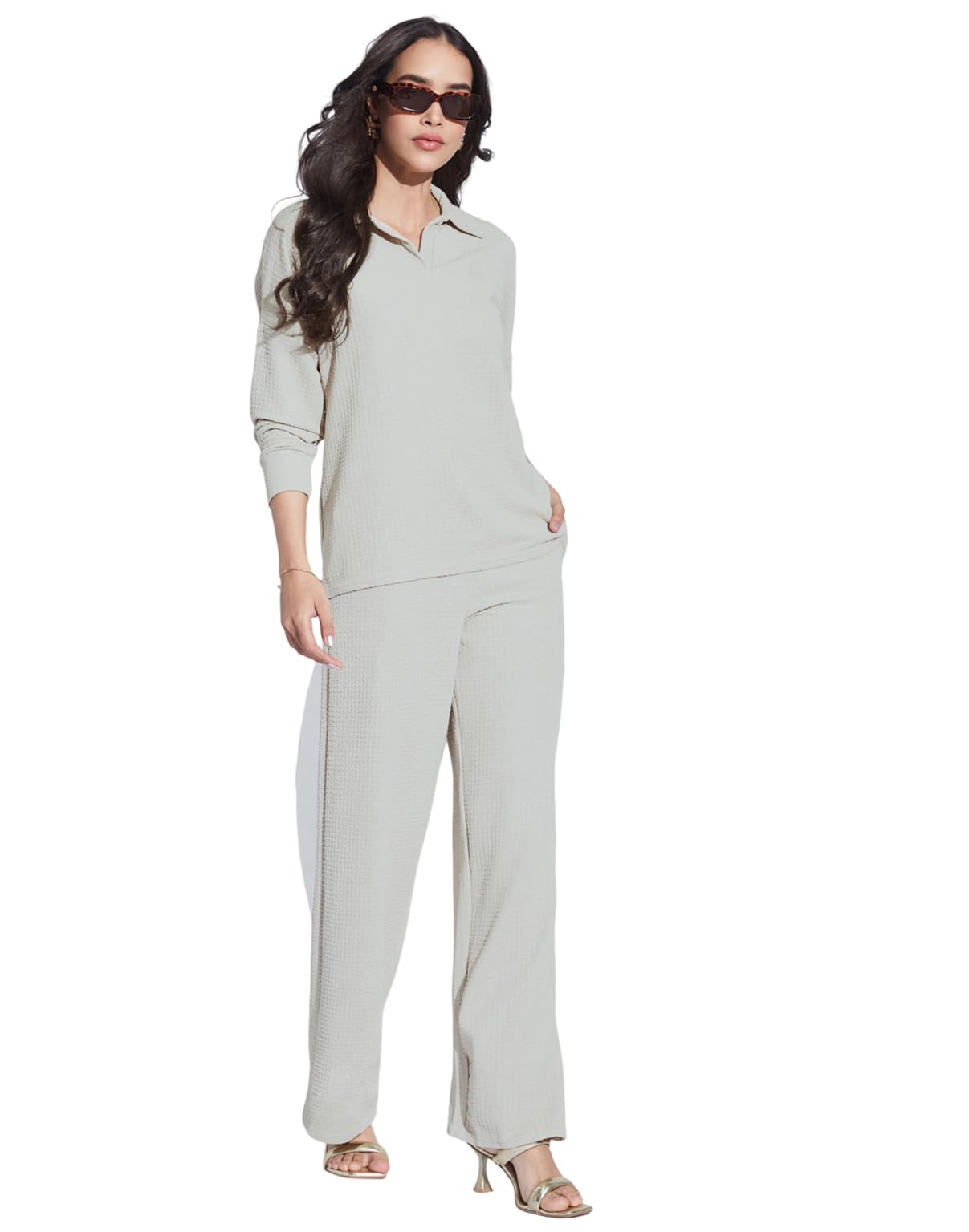 SIRIL Women Co-Ord Set - Light Beige