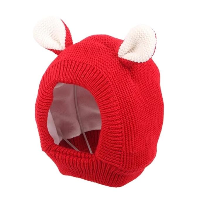 Gajraj Unisex Kids Winter Beanie Hat - Red - Image 2