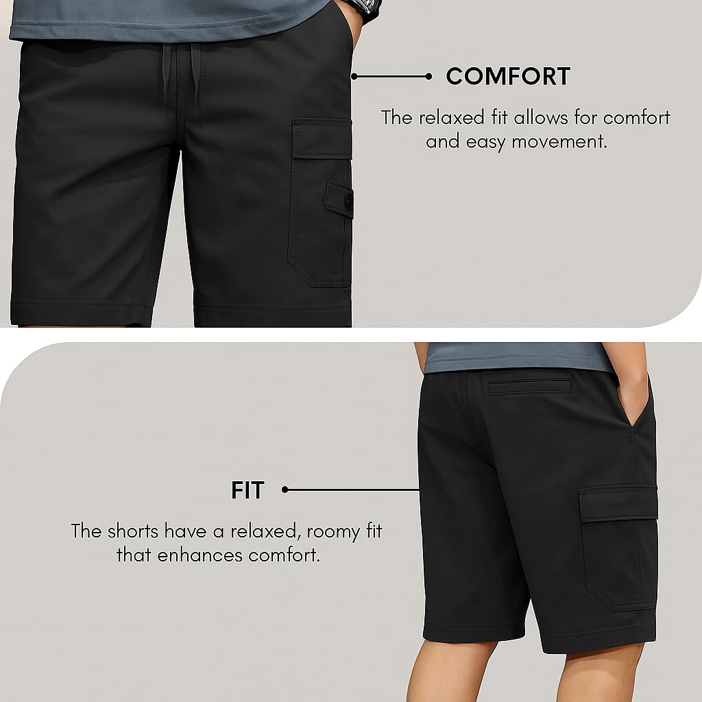 Lymio Men's Grey Cotton Casual Shorts - Image 5