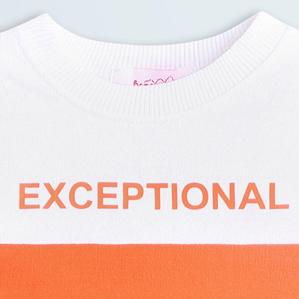 Hopscotch Boys Printed Top Pant Set - Orange - Image 3