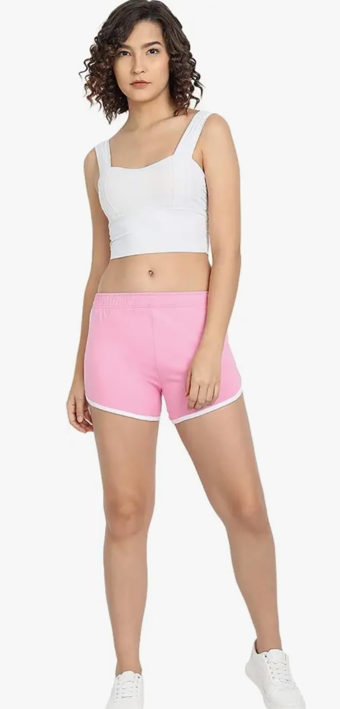 Women's Casual Shorts - Black, Grey, Pink - Image 4
