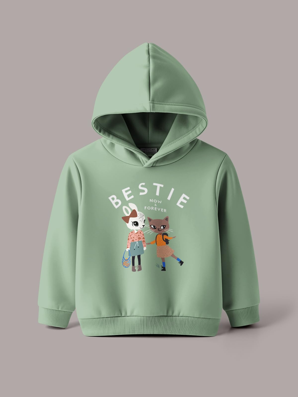 HELLCAT Hoodie Sweatshirt and Trackpant Set for Girls - Sea Green - Image 4