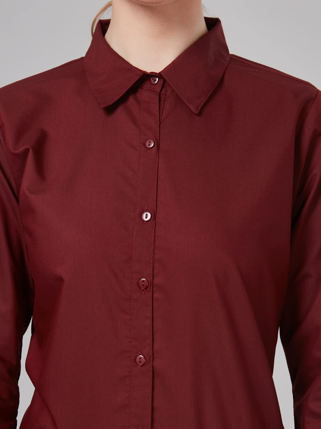 Style Quotient Women's Formal Shirt - Maroon - Image 3