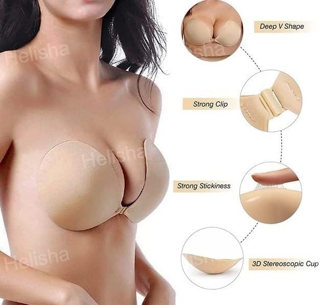 SPAREQUE Strapless Push Up Bra for Women - Off White - Image 5