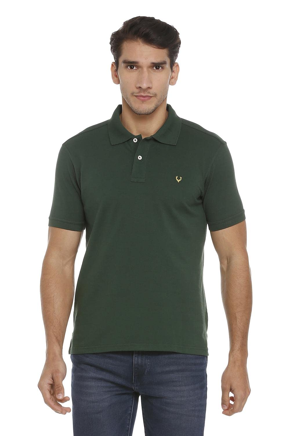 Allen Solly Men Green Polo T-Shirt