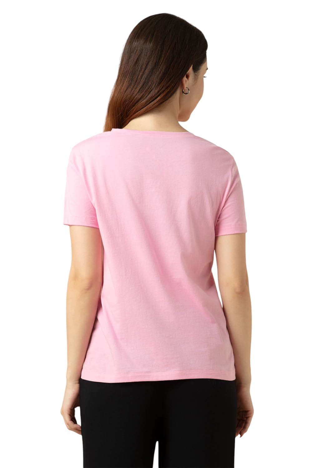 Van Heusen Women's Cotton Solid T-Shirt - Pink - Image 3