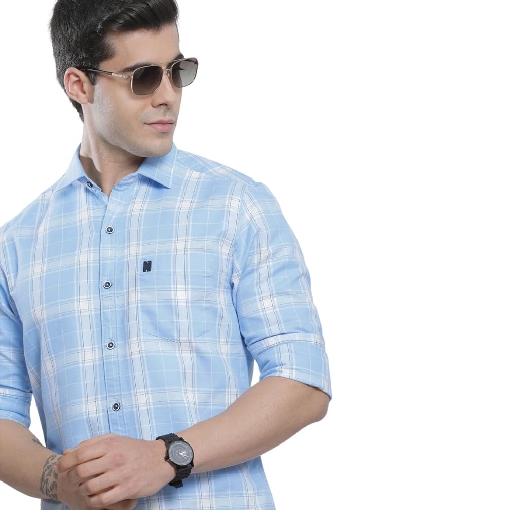 The Indian Garage Co Men's White Checkered Shirt