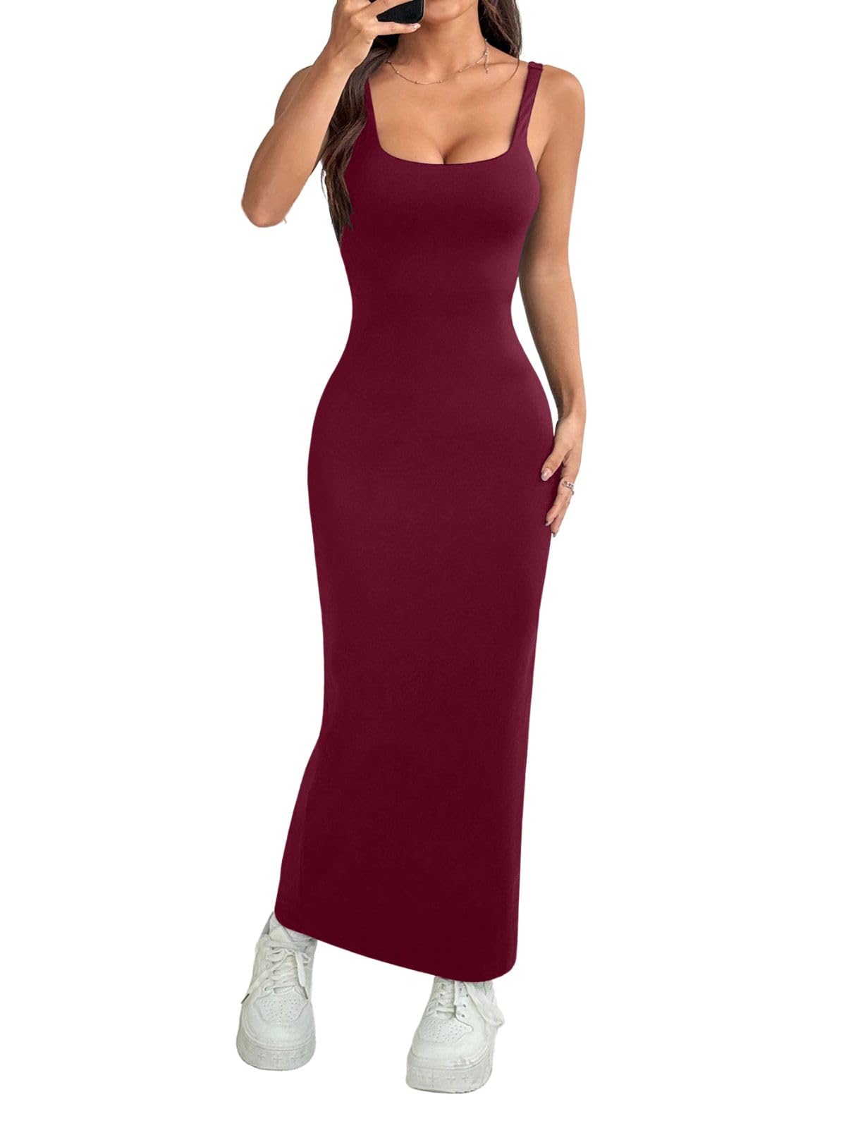 GRECIILOOKS Wine One Piece Dress for Women