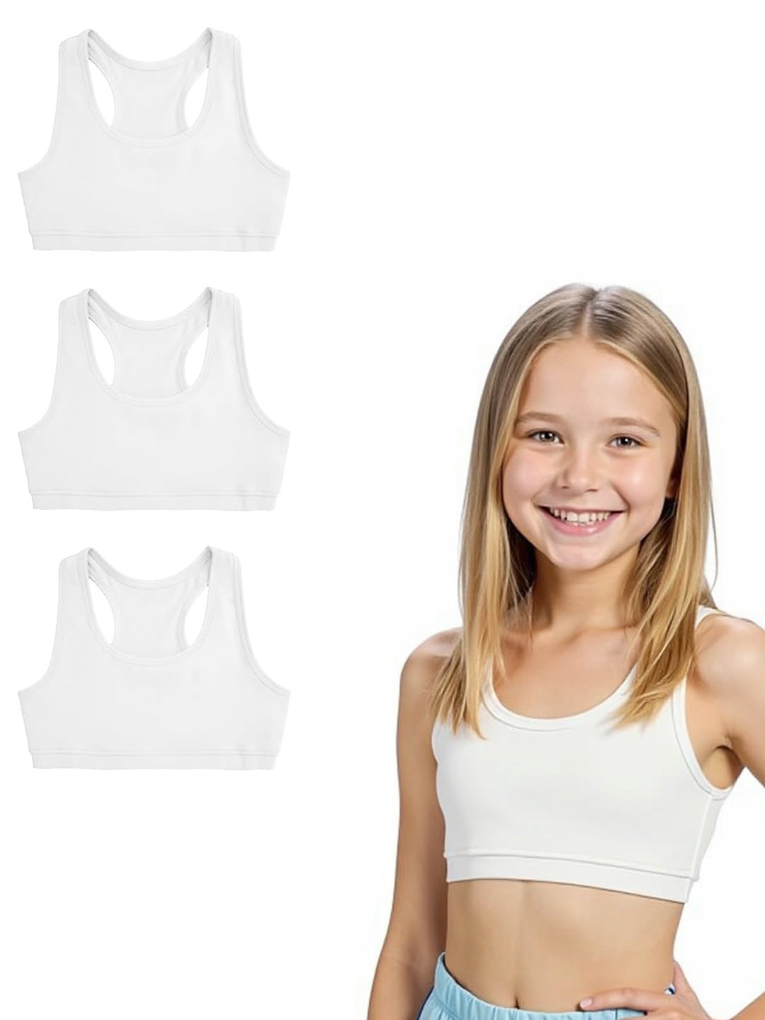A.T.U.N. Girls Cotton Sports Bra