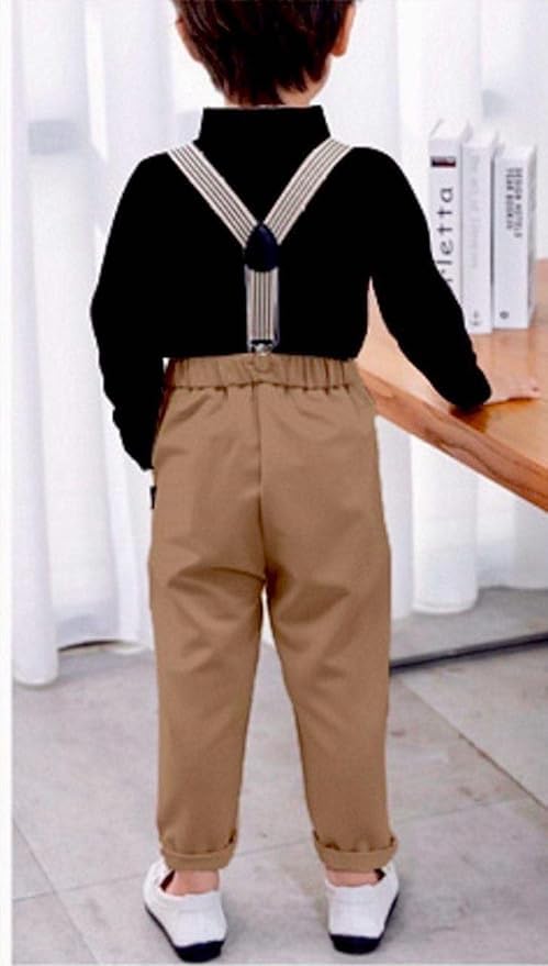 Akshita Baby Boy Shirt Pant Suspender Dungaree Set - Image 2