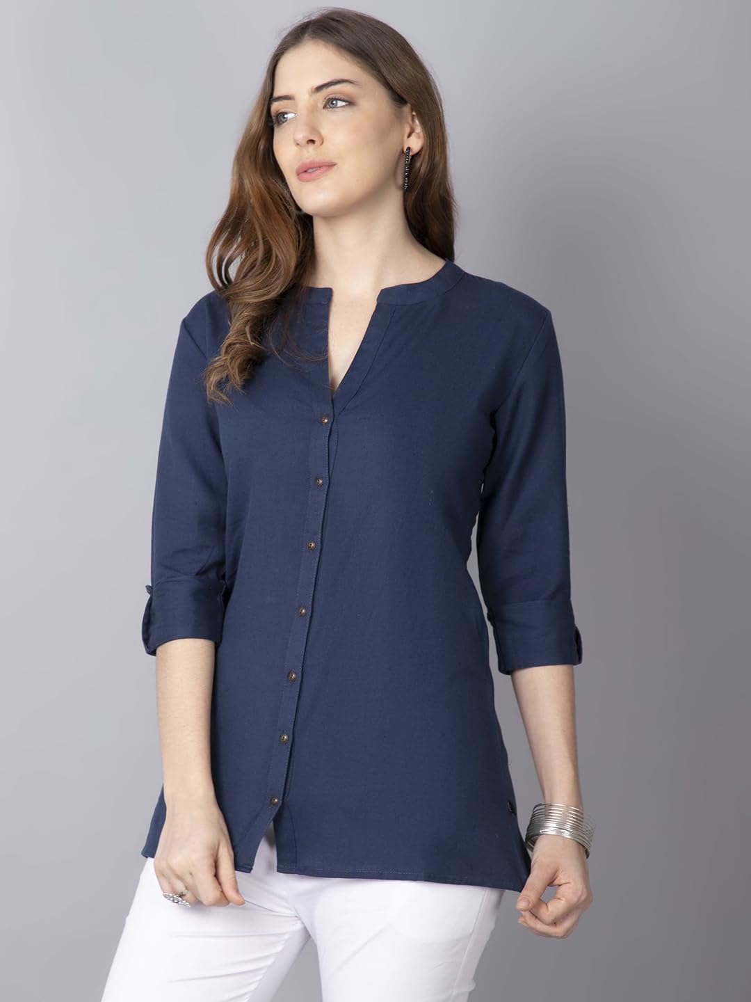 Pistaa's Navy Blue Cotton Kurti for Women - Image 3