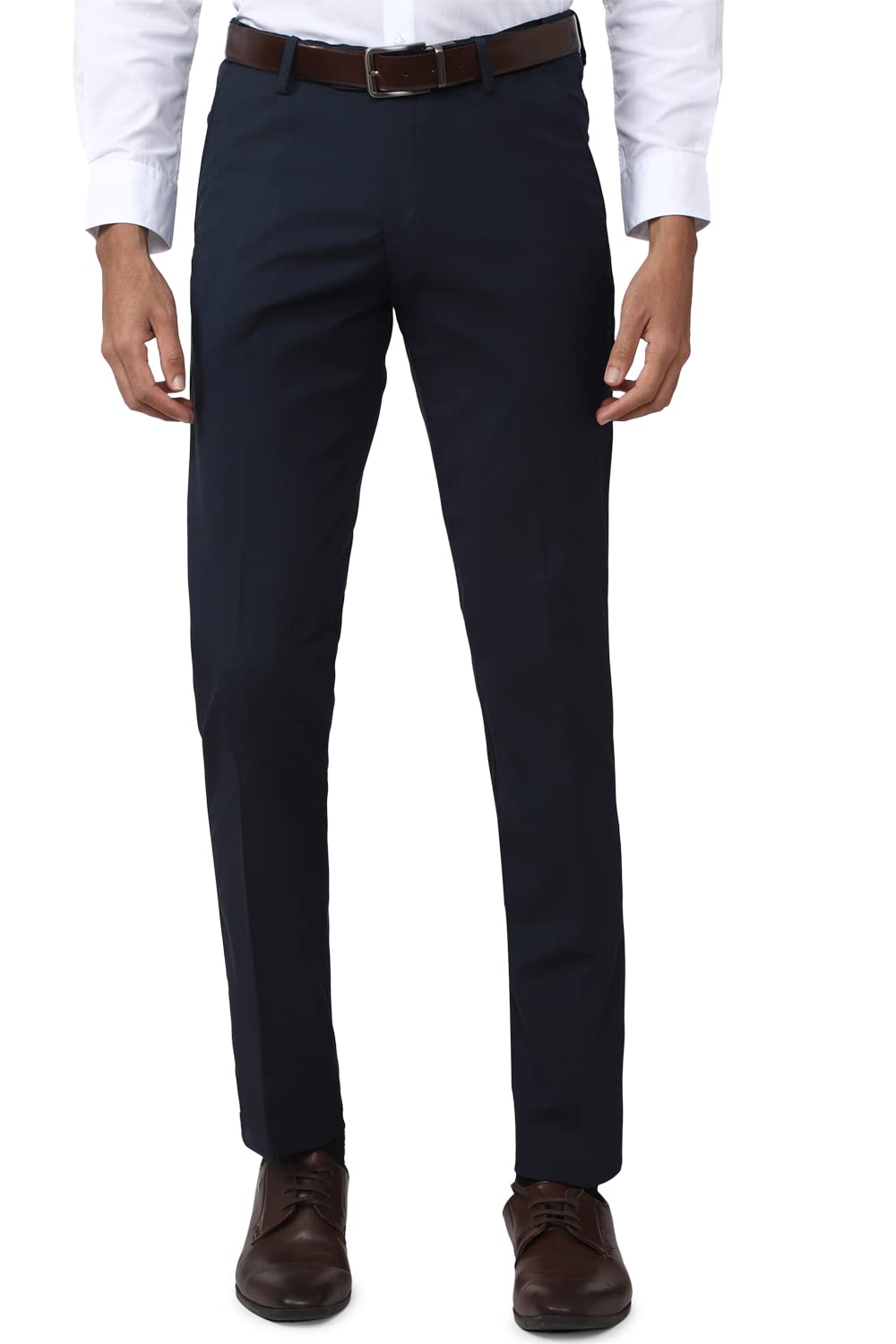 Peter England Men's Navy Formal Trousers