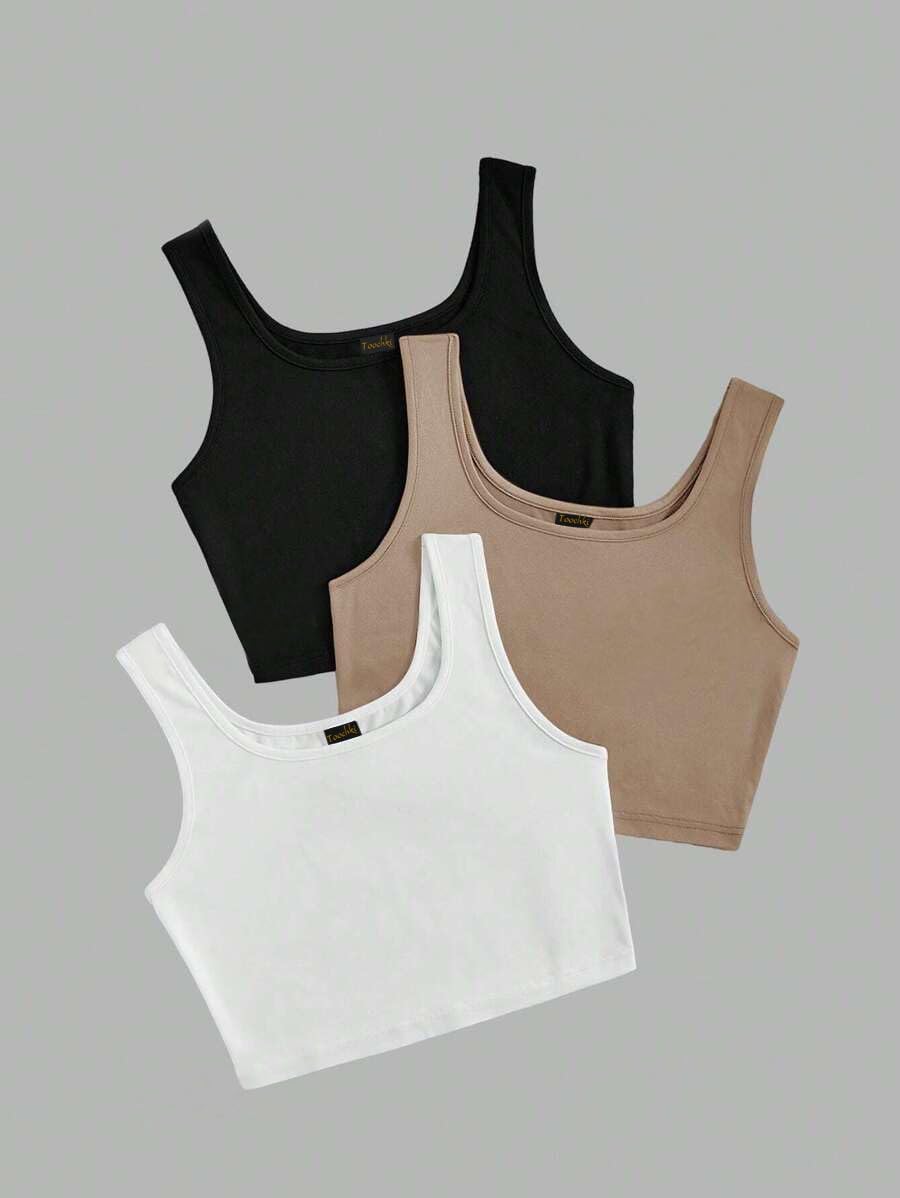 Toochki Women's Crop Tops - Black White Beige - Image 4