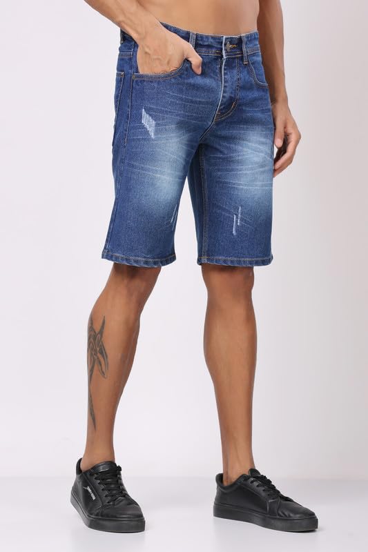 London Hills Men's Denim Shorts - Light Blue - Image 5