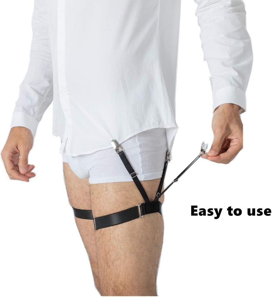 SHYAM Men's Adjustable Shirt Stays - Elastic Non-Slip - Image 4