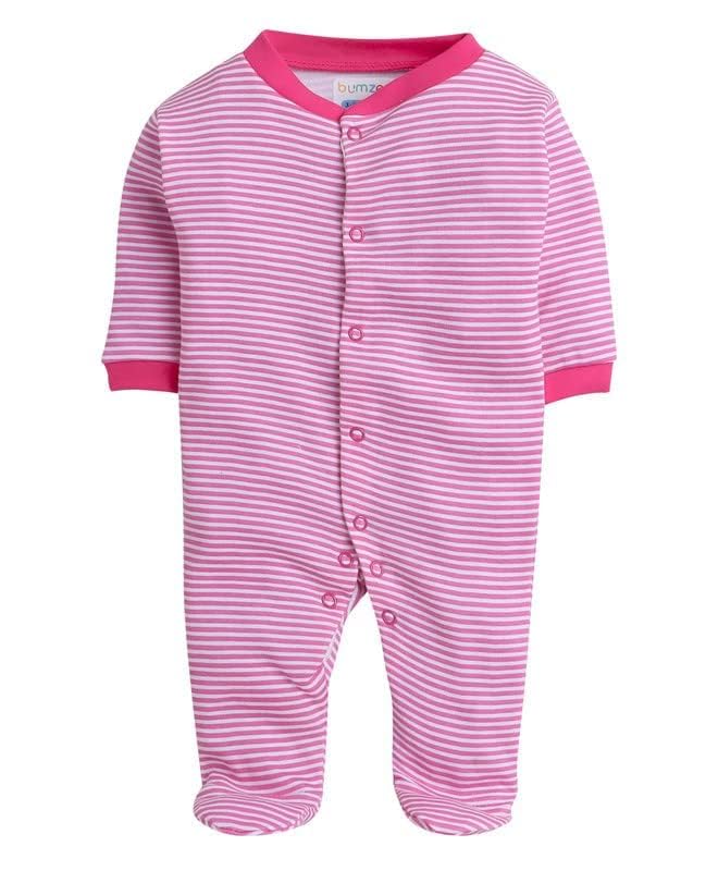 SMILEY Baby Rompers Full Sleeve Sleepsuits - Dark Pink - Image 2