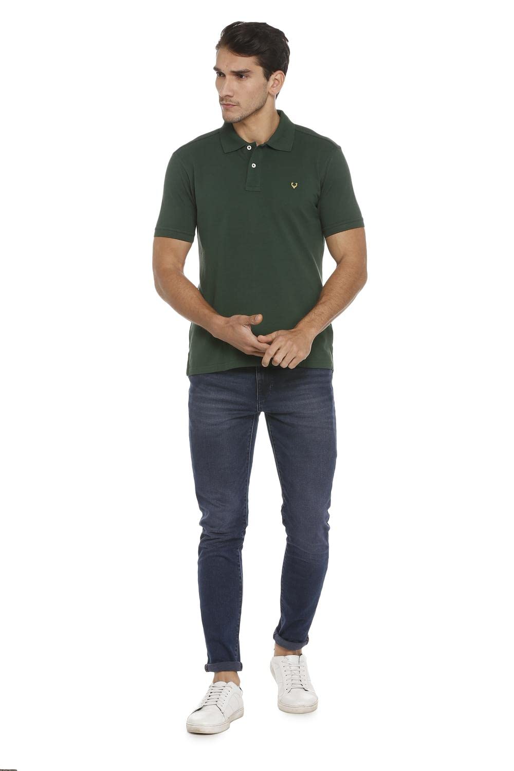 Allen Solly Men Green Polo T-Shirt - Image 5