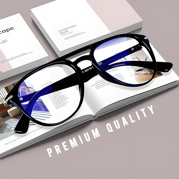 Roshfort Professor Eyeglass Blue Light Blocking Glasses for Men Women - Blue - Image 3